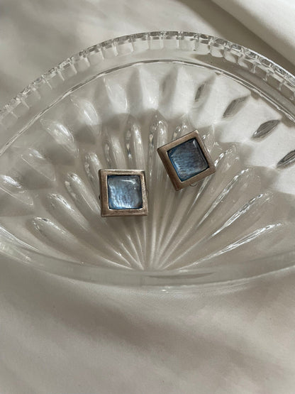 Orecchini vetro blu
