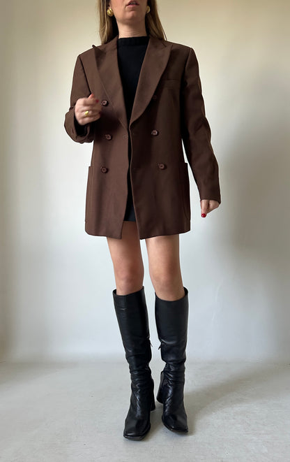 Chocolate light wool blazer