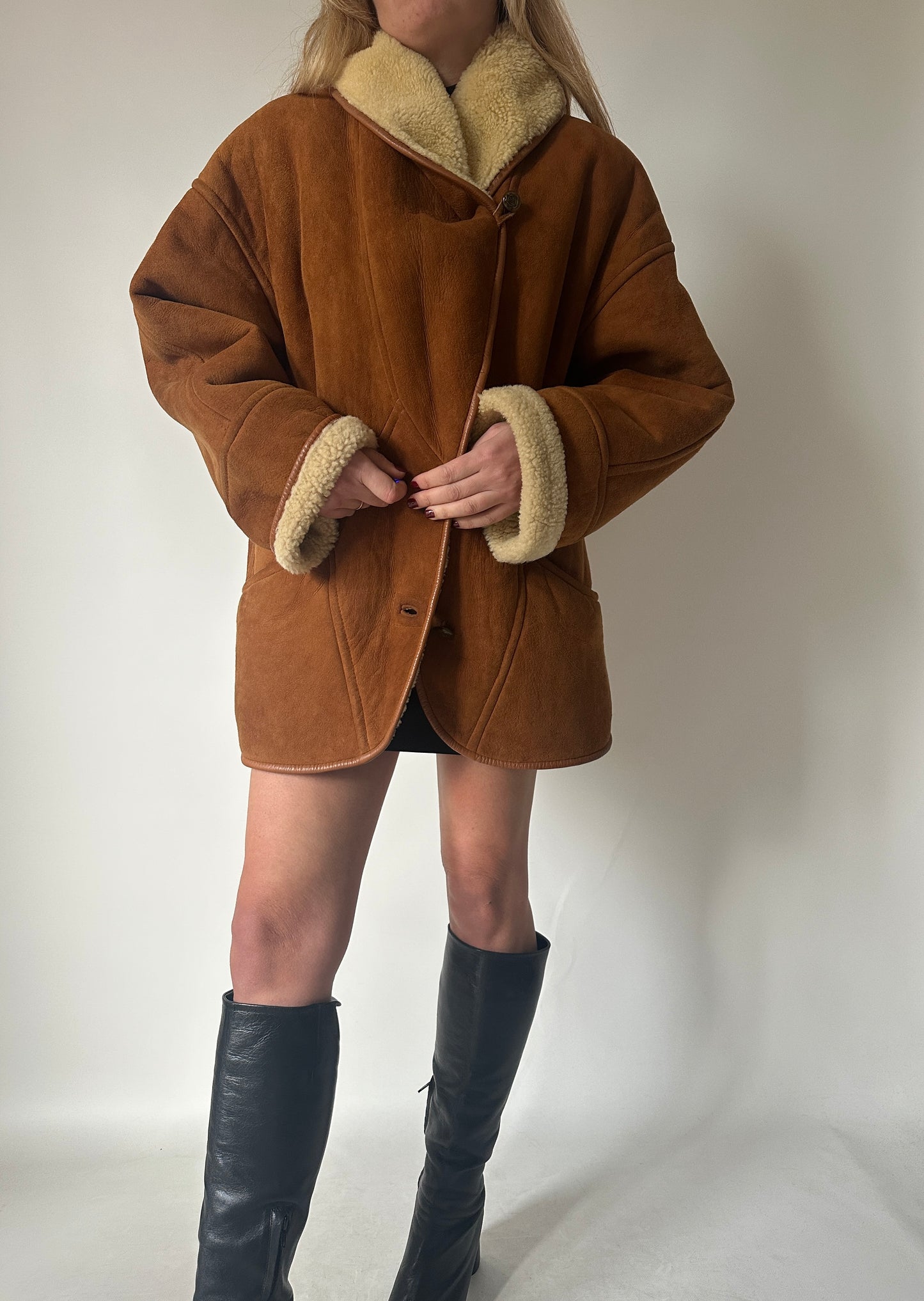 Perfect camel Spanish superior Shearling