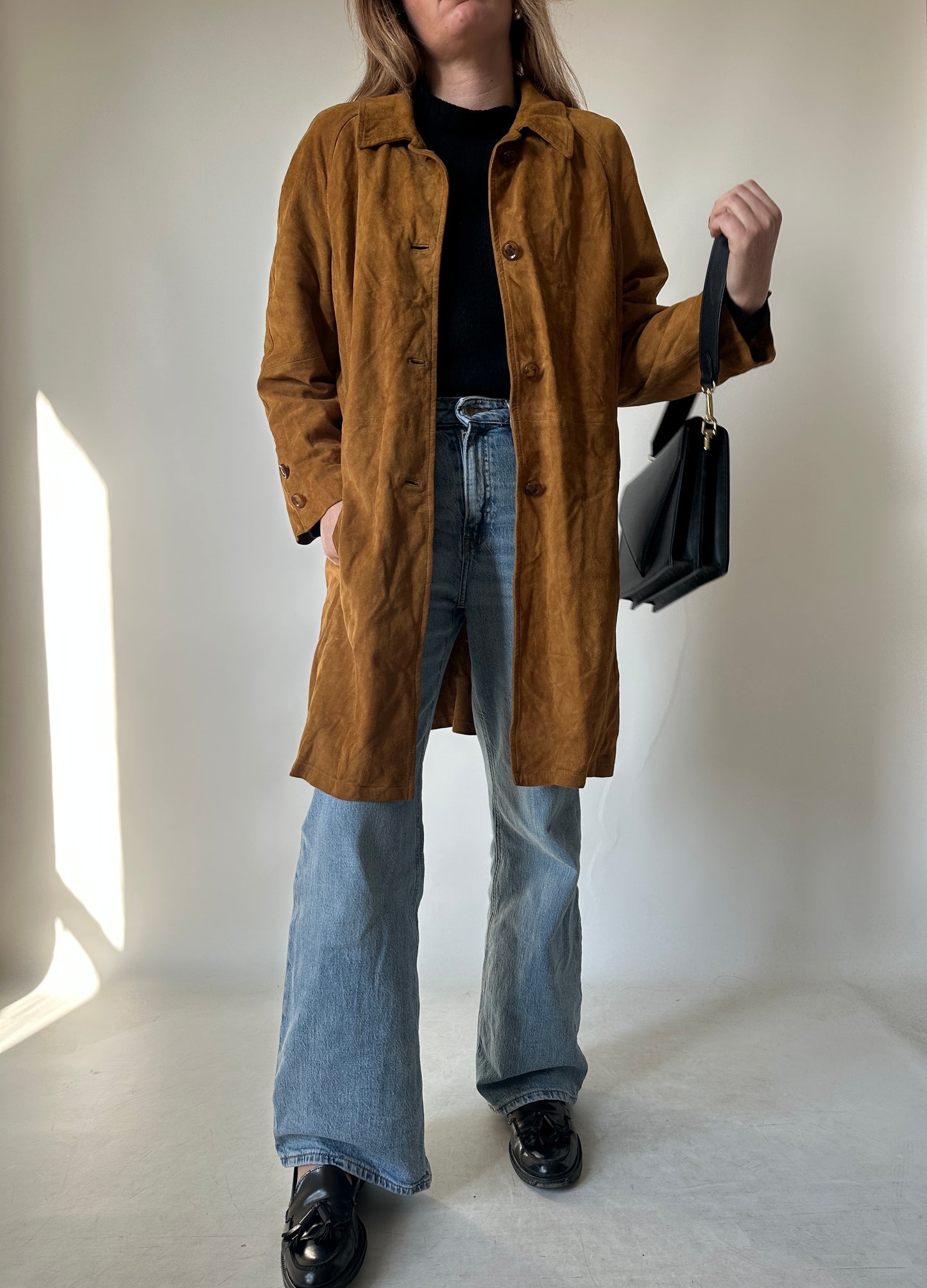 Long suede petite jacket