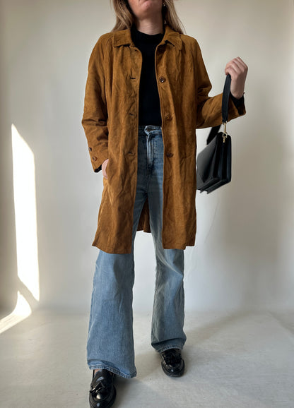 Long suede petite jacket