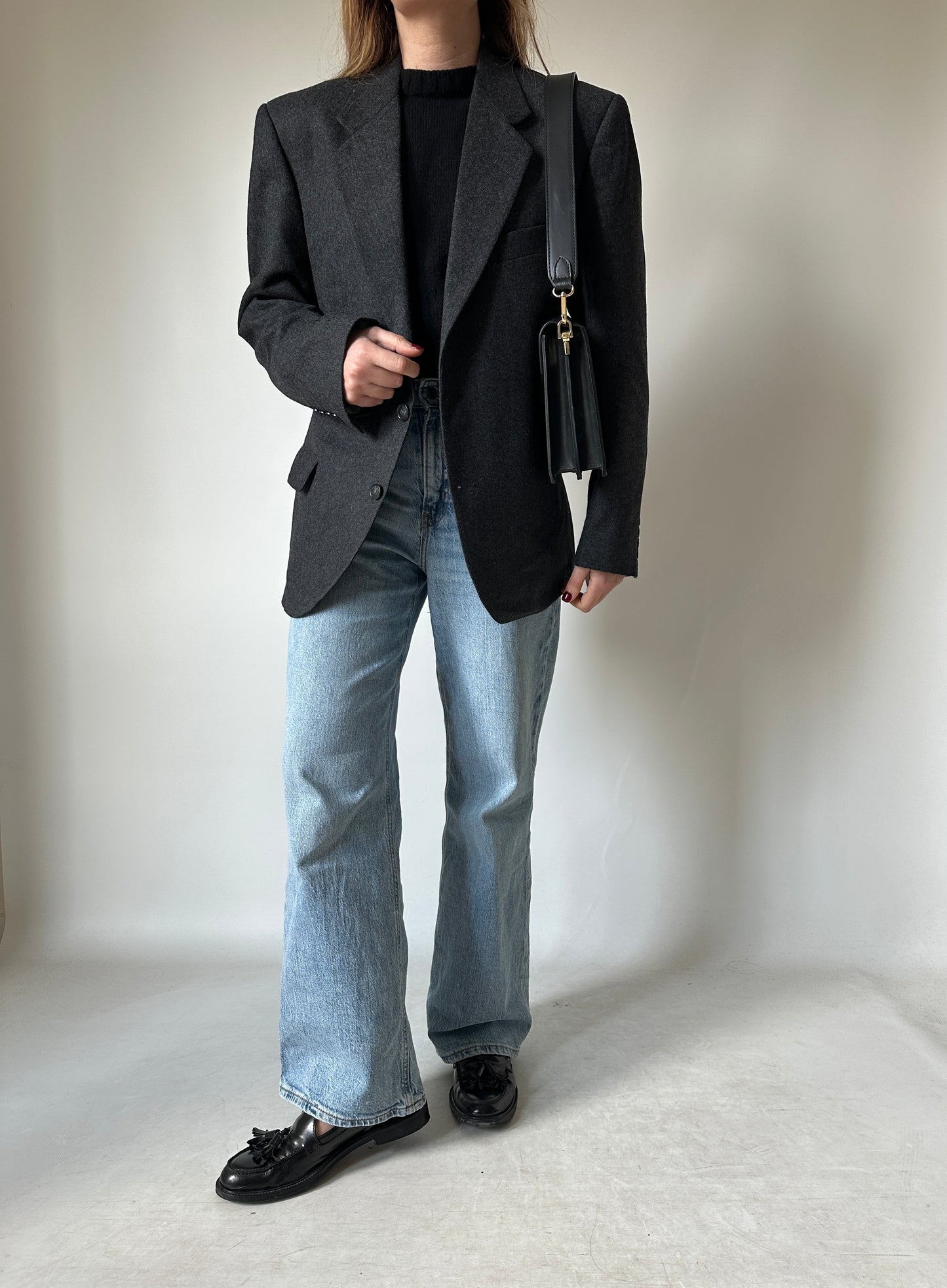 MARZOTTO wool grey oversize blazer