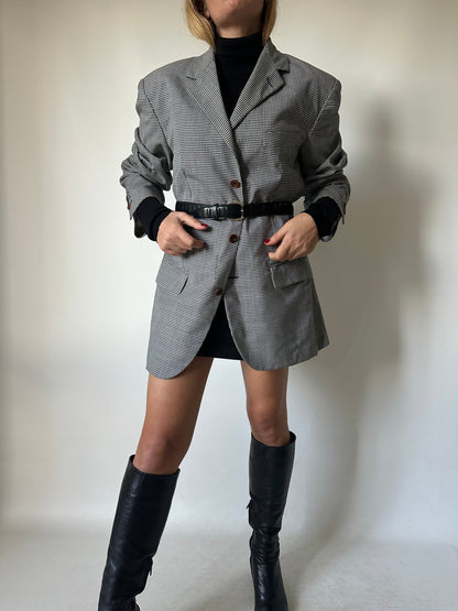 Prince of Wales wool blazer dress