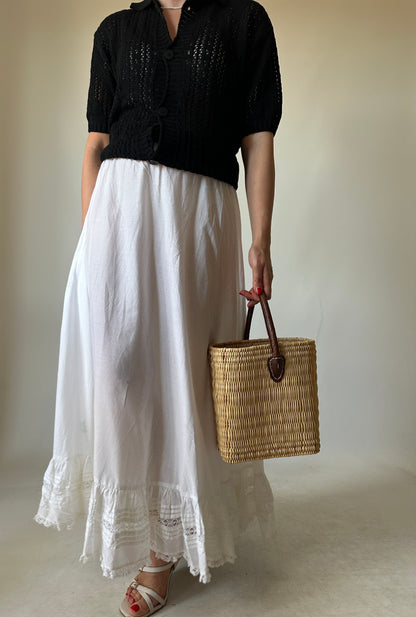 LAURA ASHLEY white cotton skirt