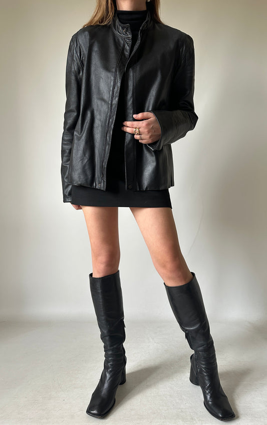 Genderless leather jacket