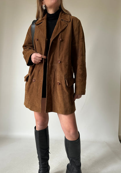 Chocolate real suede jacket