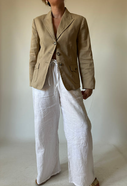 Minimal linen and cotton blazer