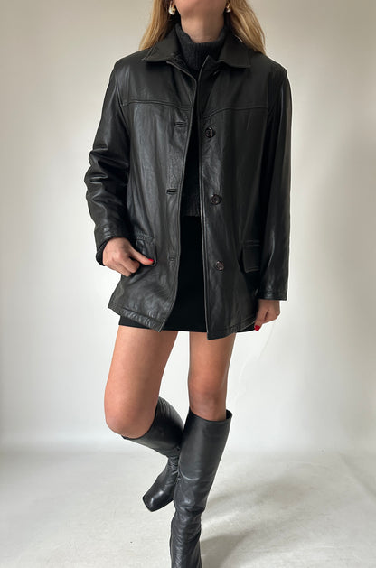 Giacca petite in pelle trapuntata