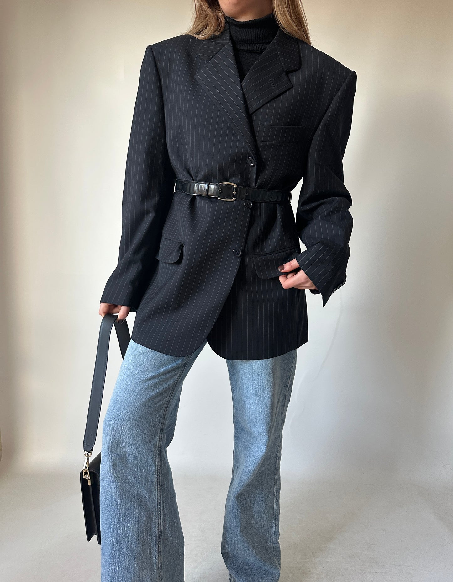 Blazer in fresco lana gessato