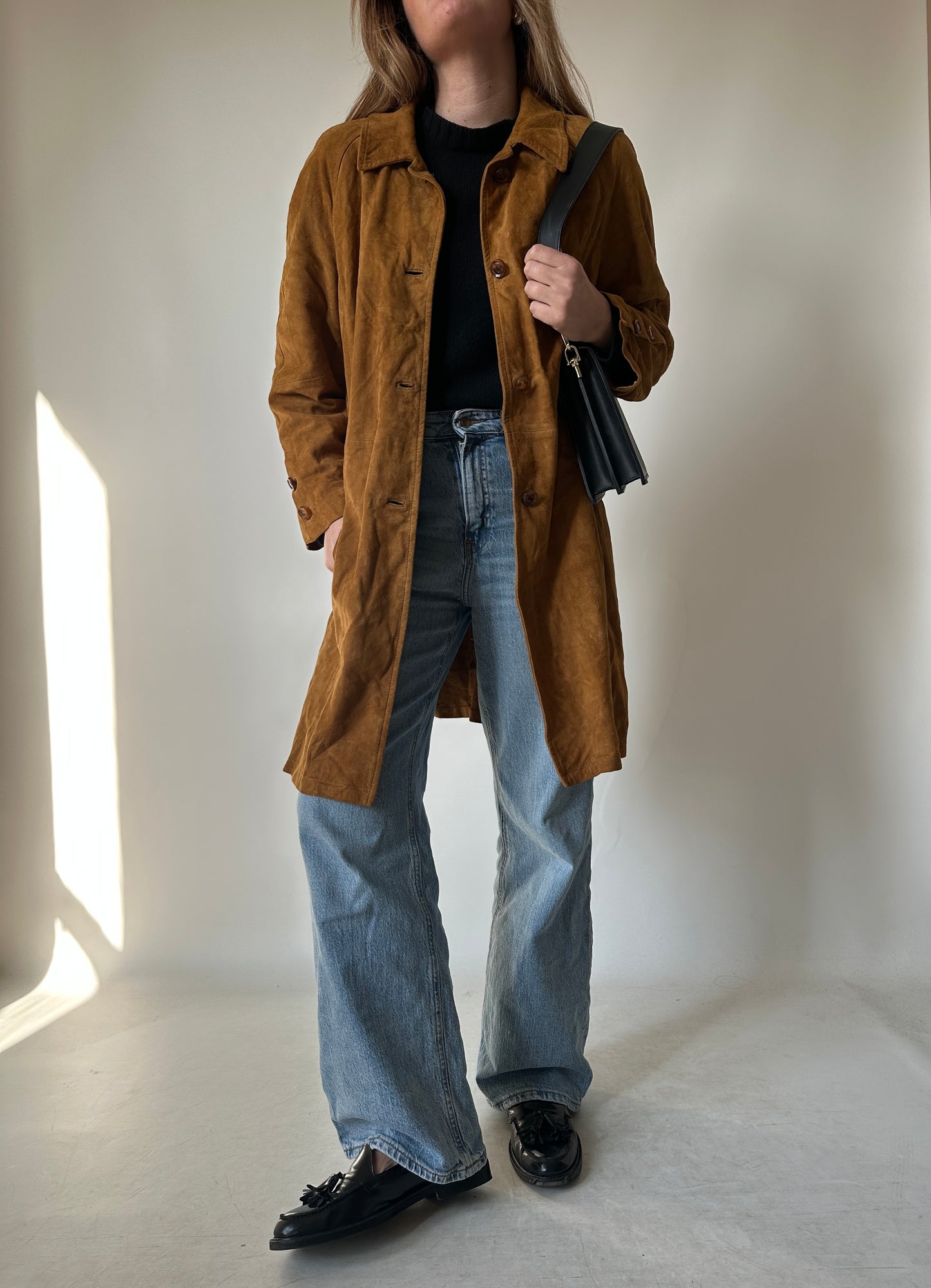 Long suede petite jacket