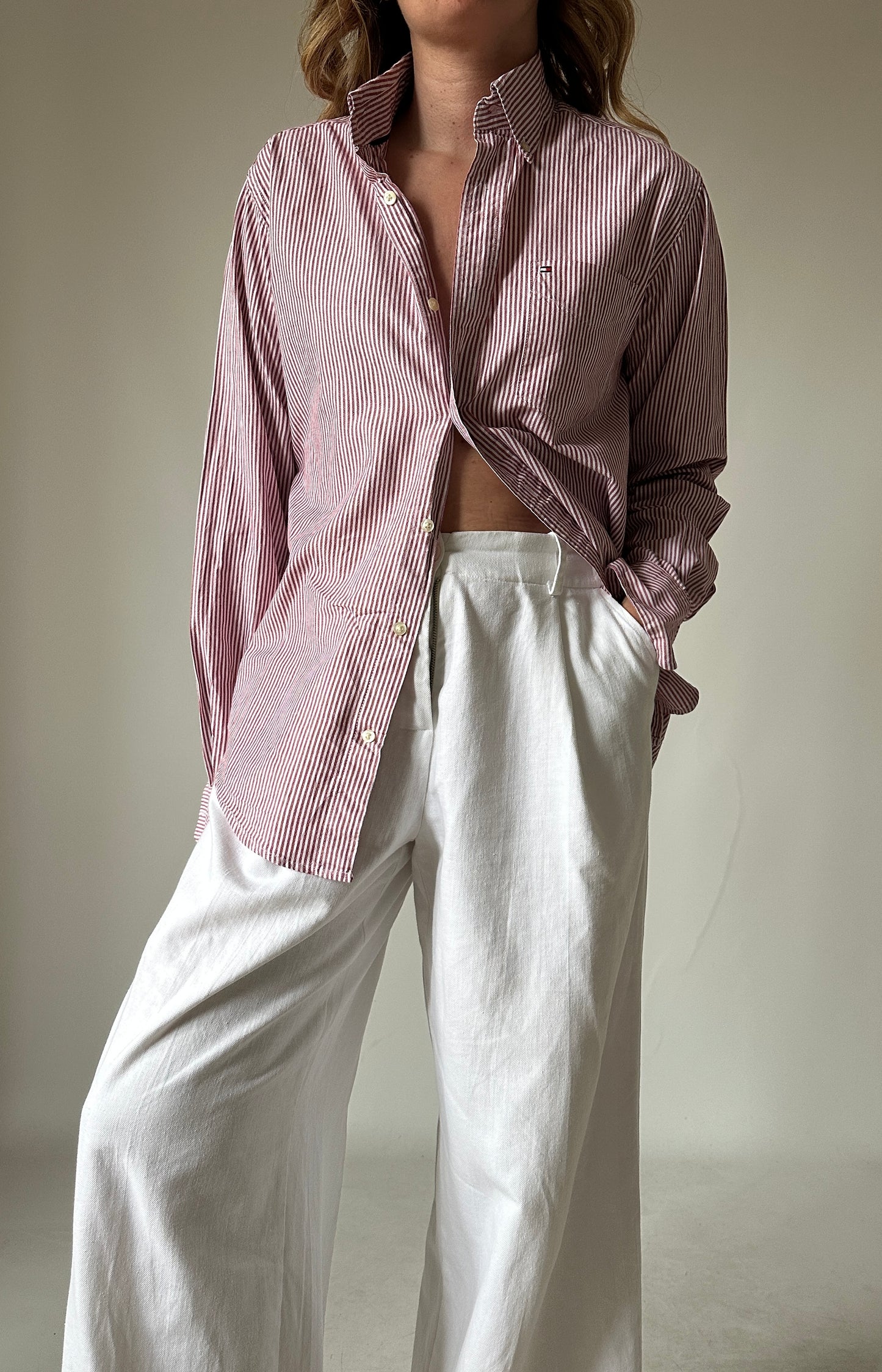 TOMMY HILFIGER striped petite shirt - nuova con etichetta