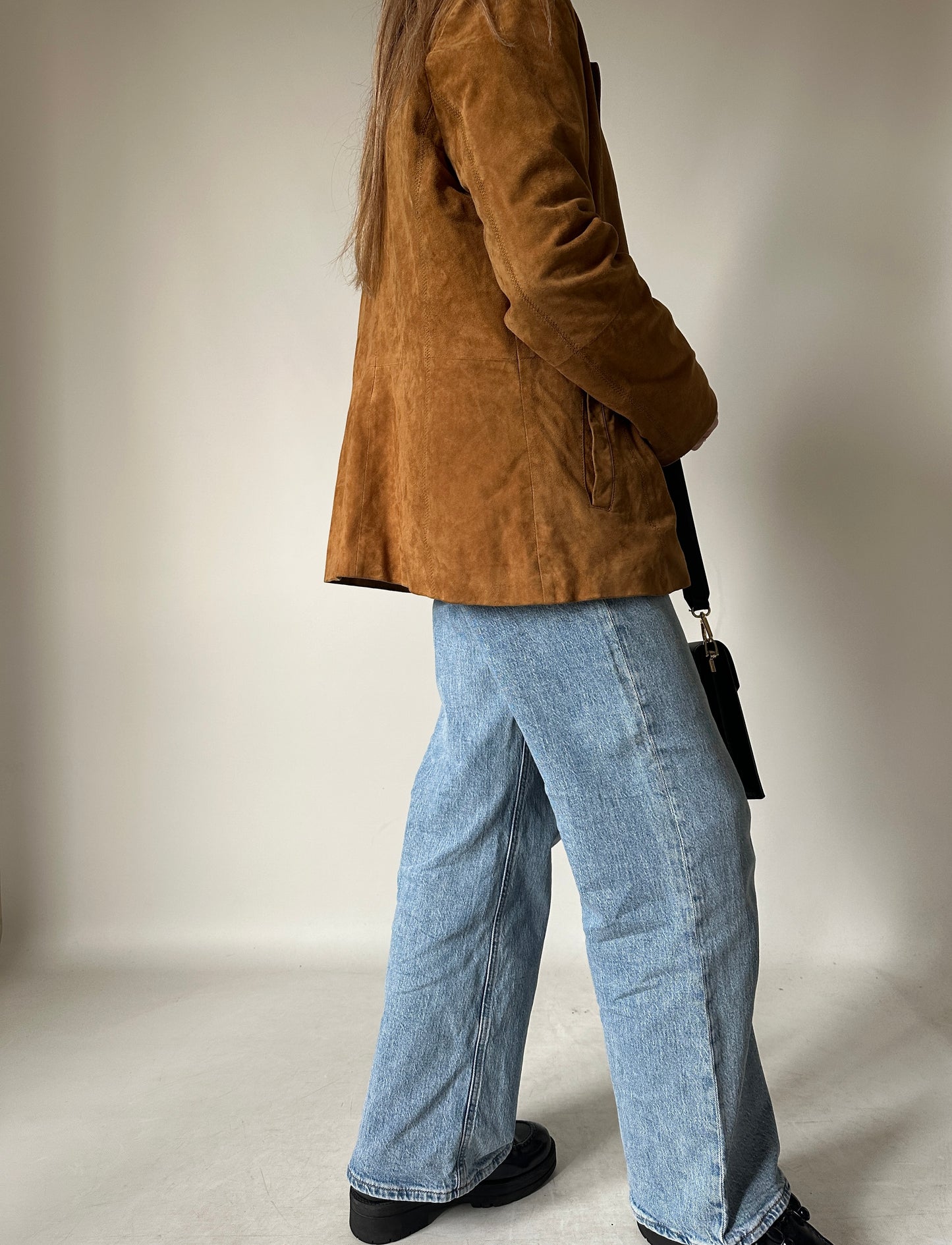 Suede brown petite jacket