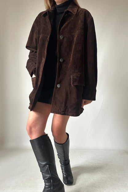 Chocolate real suede jacket