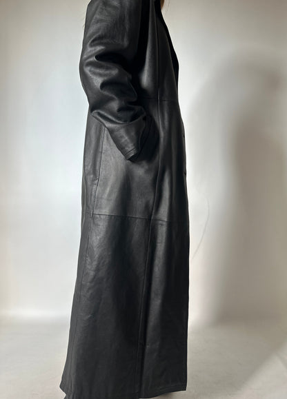 Iconic extra long leather trench