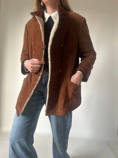 Giacca in suede imbottita