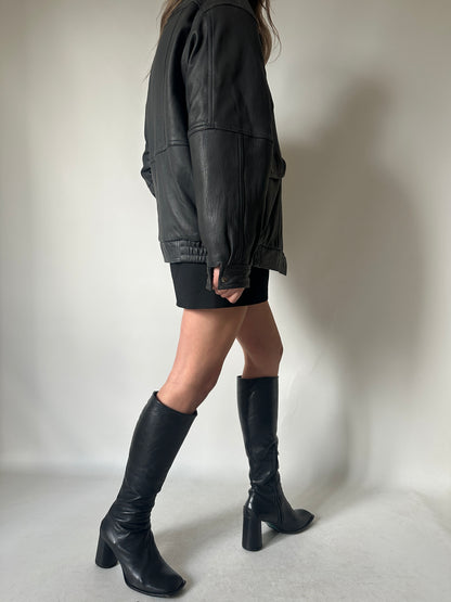 Bomber in pelle imbottito