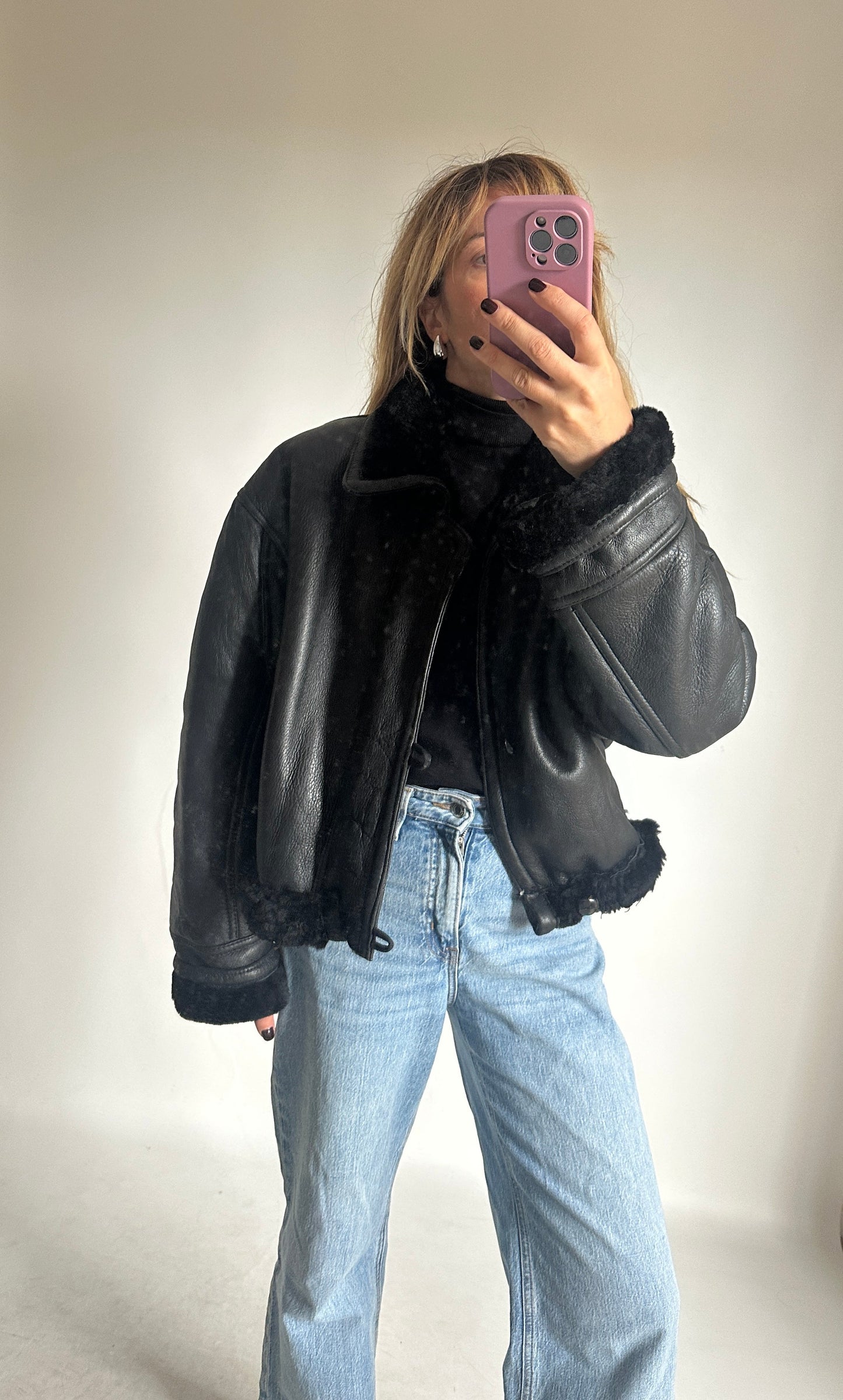 Dreamy black petite Shearling