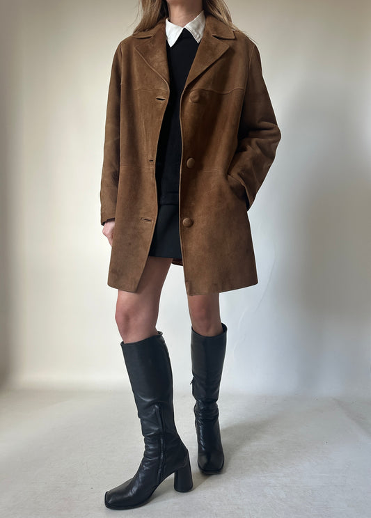 High quality real suede brown jacket