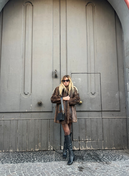 Coffee petite real fur