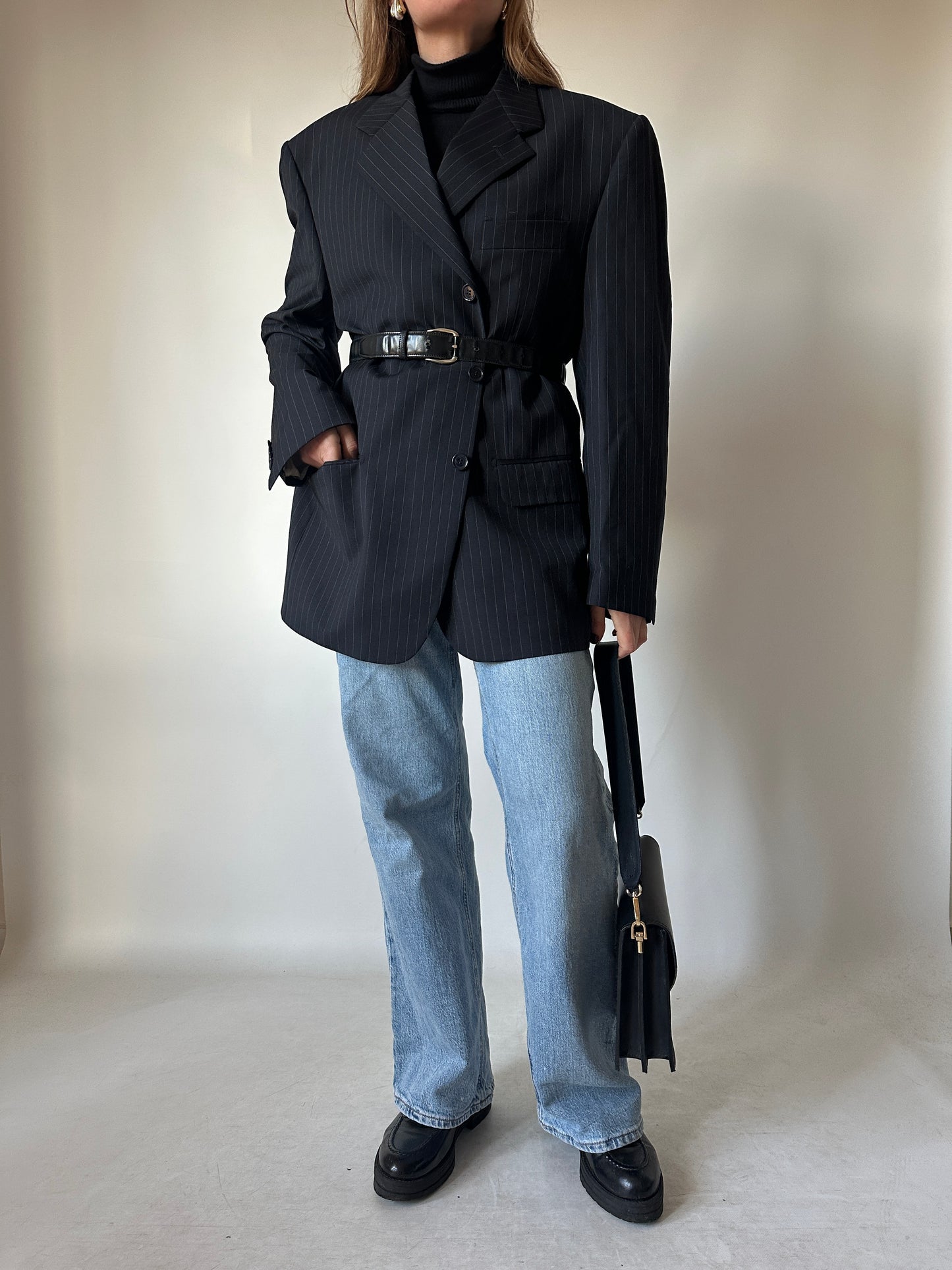 Blazer in fresco lana gessato