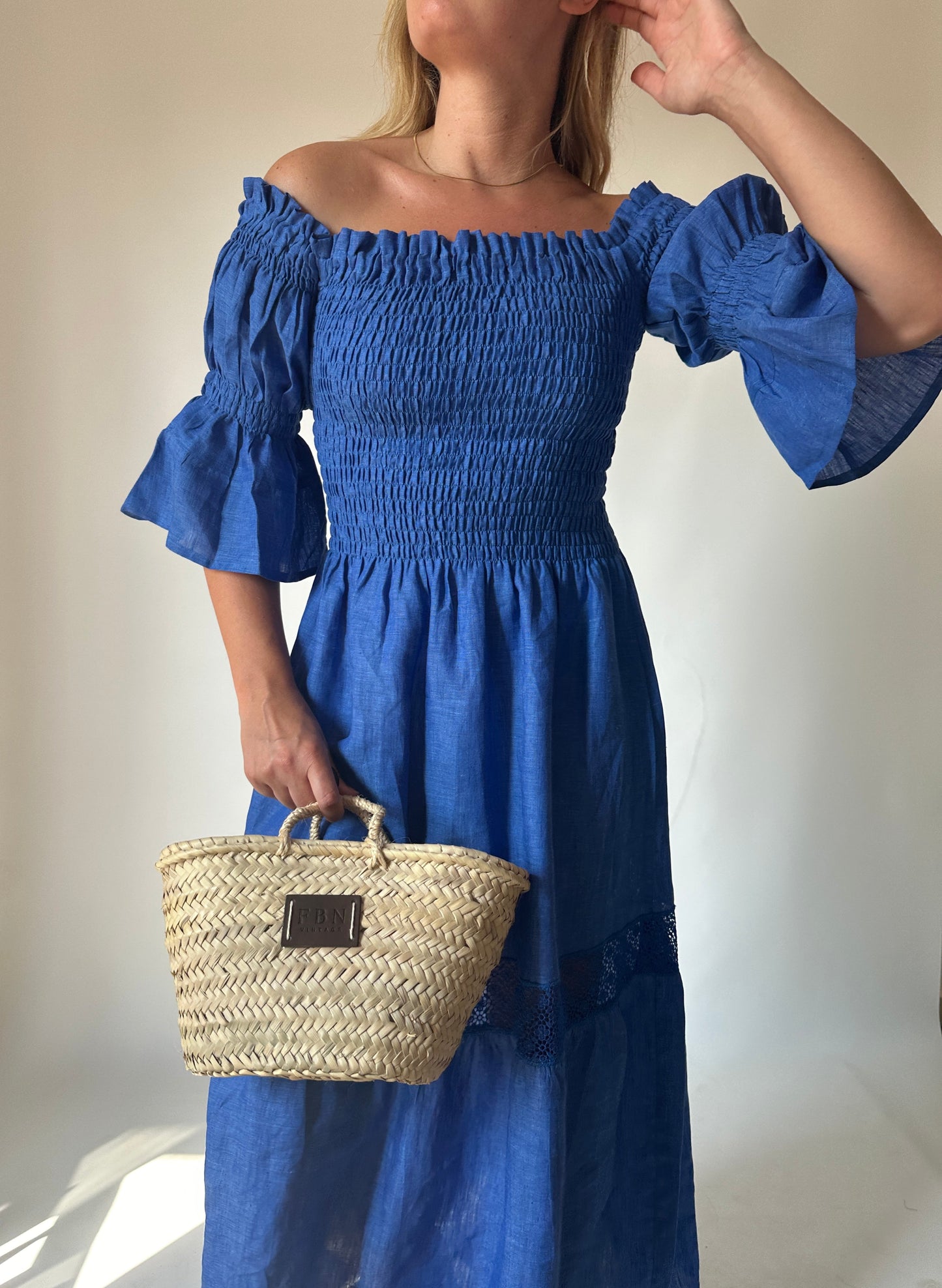 Abito Isabelle in lino - blu