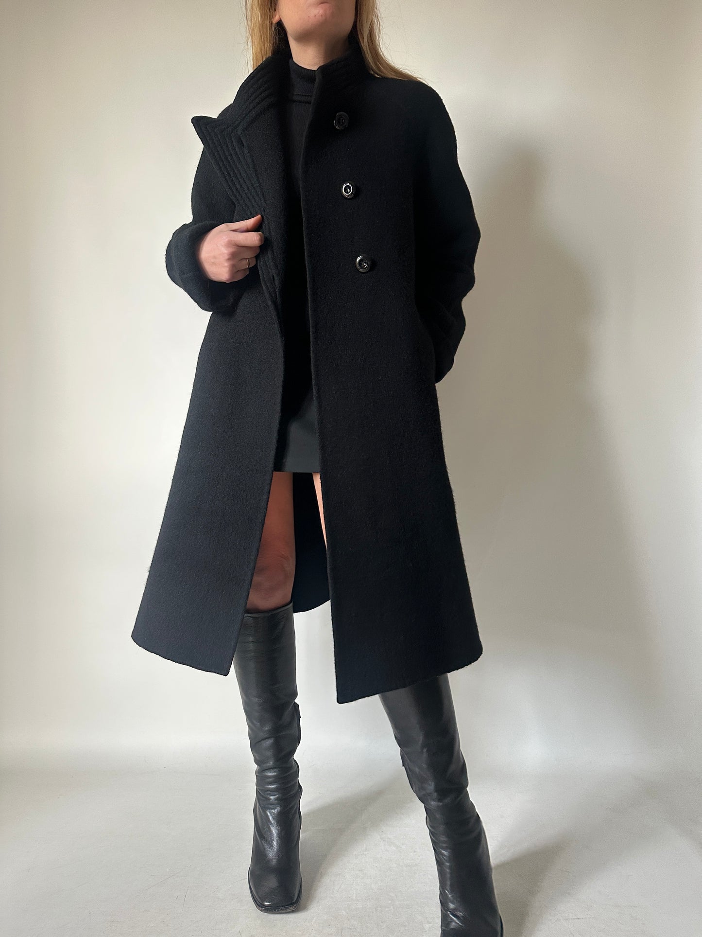Haute couture black coat