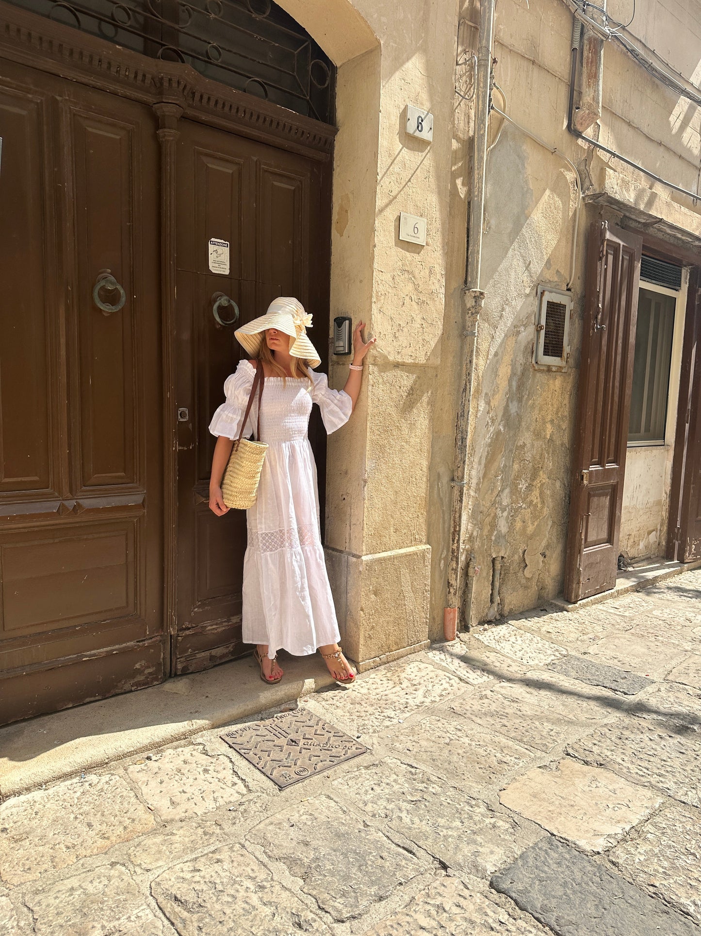 Abito Isabelle in lino - bianco