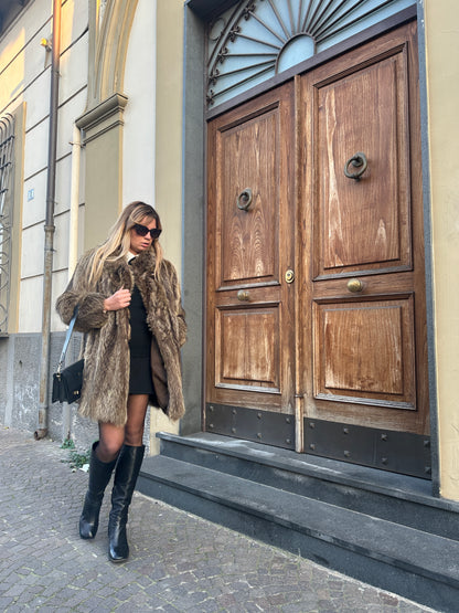 Silver real fox fur