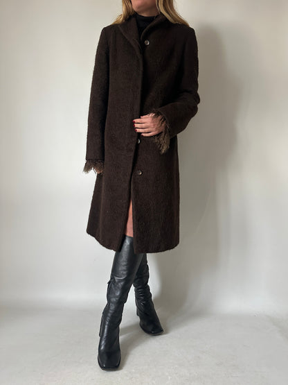 Cappotto Marella petite in lana e mongolia