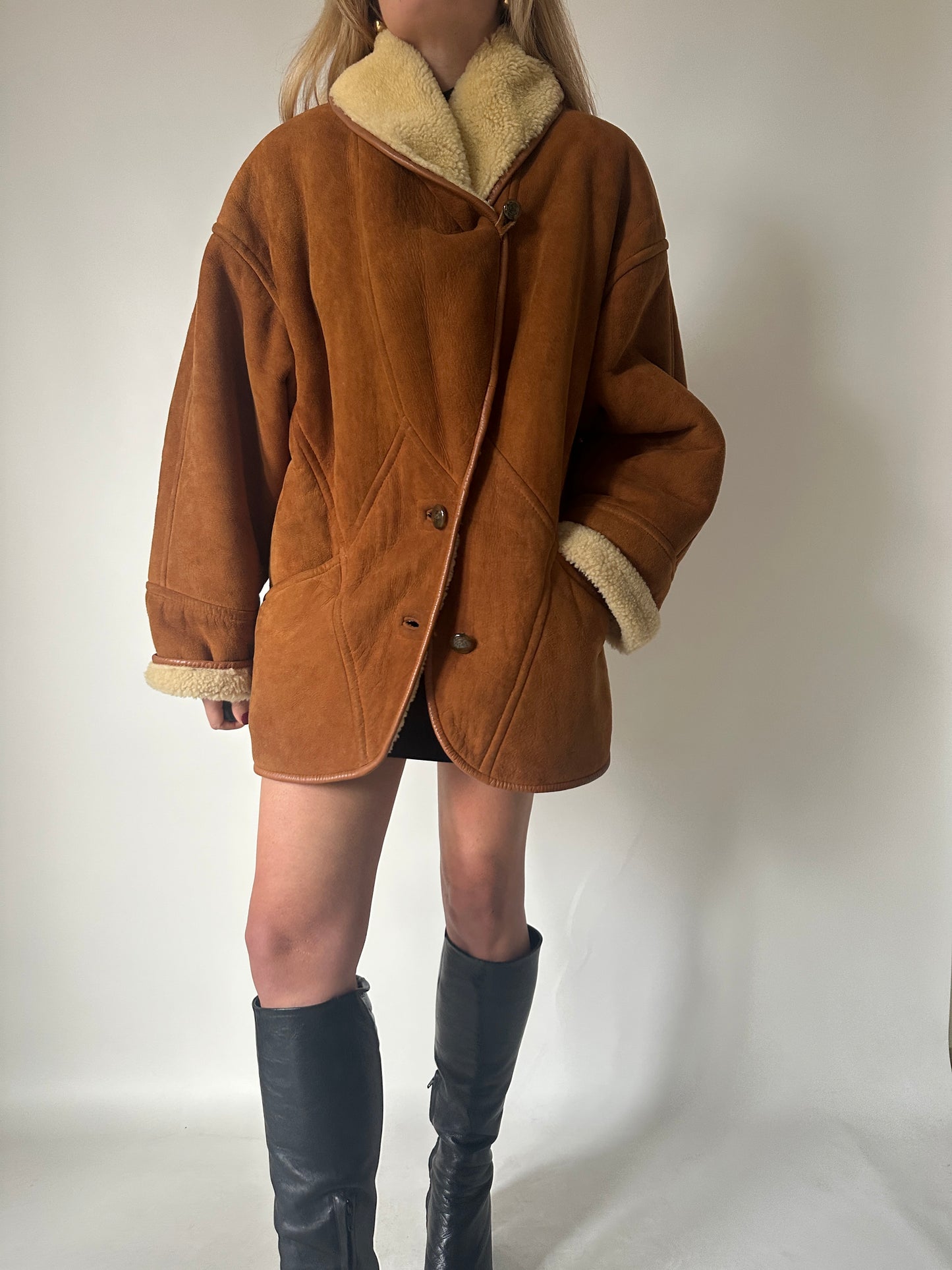Perfect camel Spanish superior Shearling