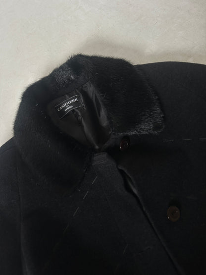 Cappotto in cachemire con bordi in visone