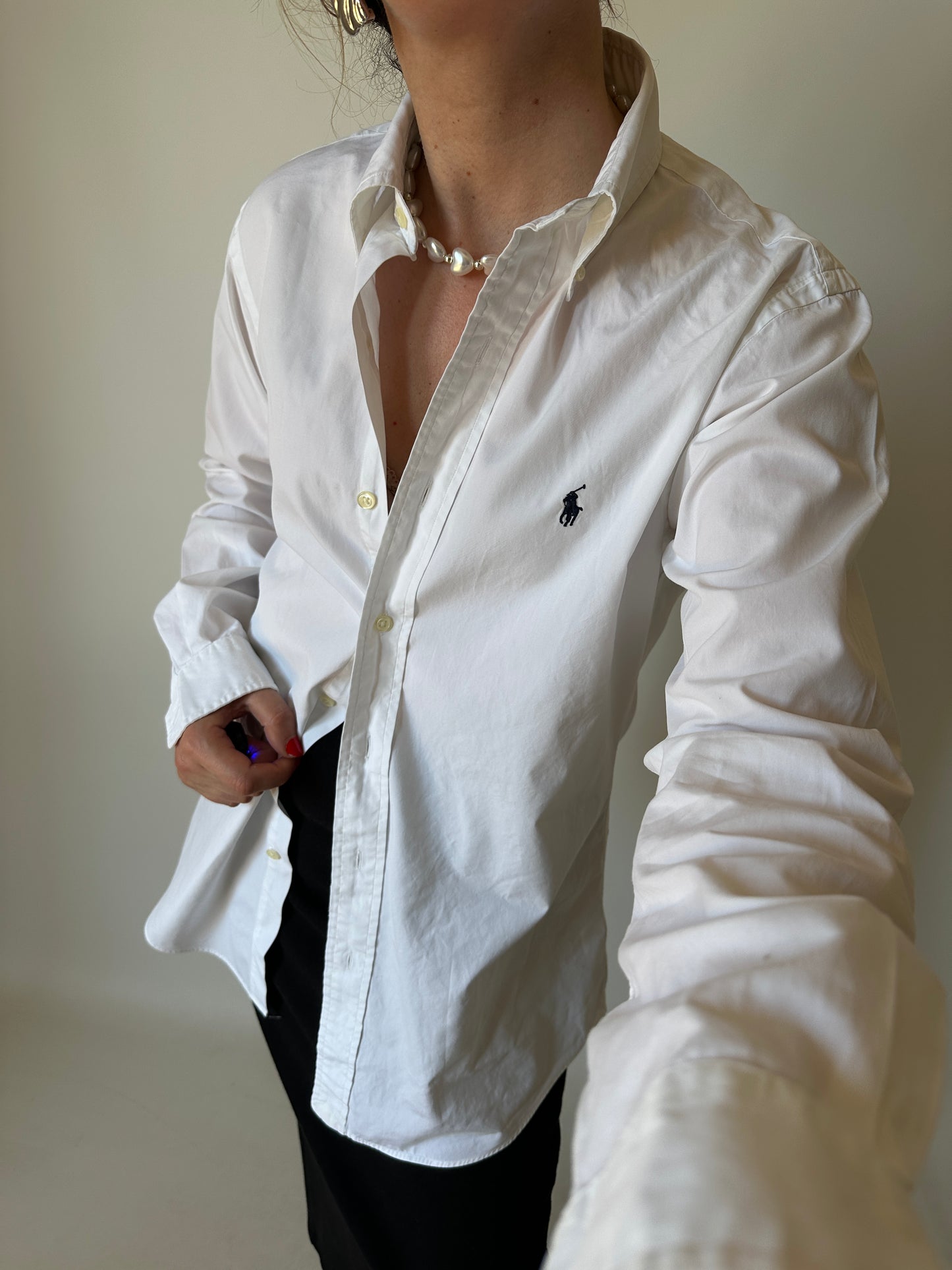 RALPH LAUREN white petite shirt
