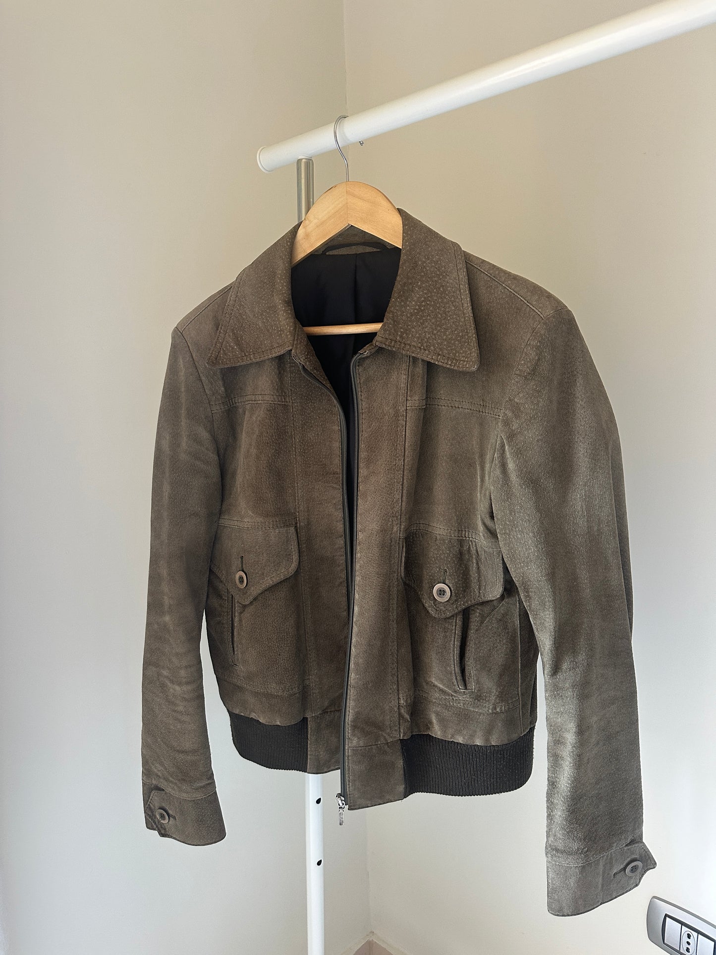 Verdone petite suede bomber