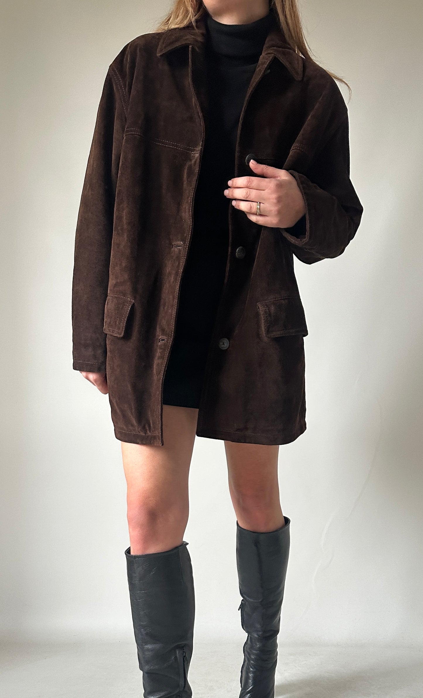Chocolate real suede jacket