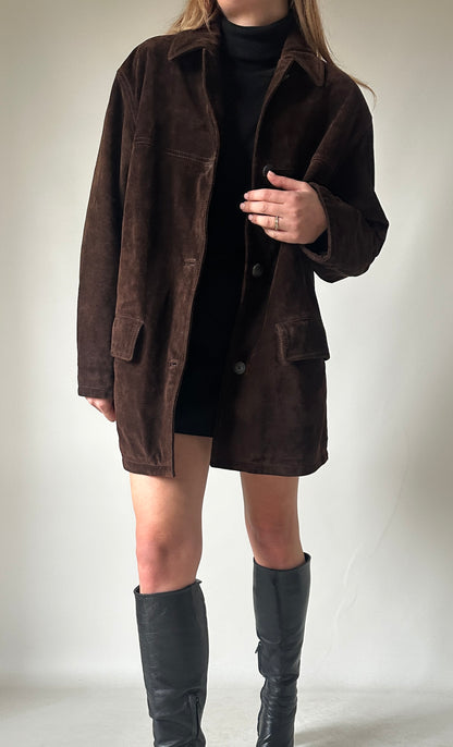 Chocolate real suede jacket