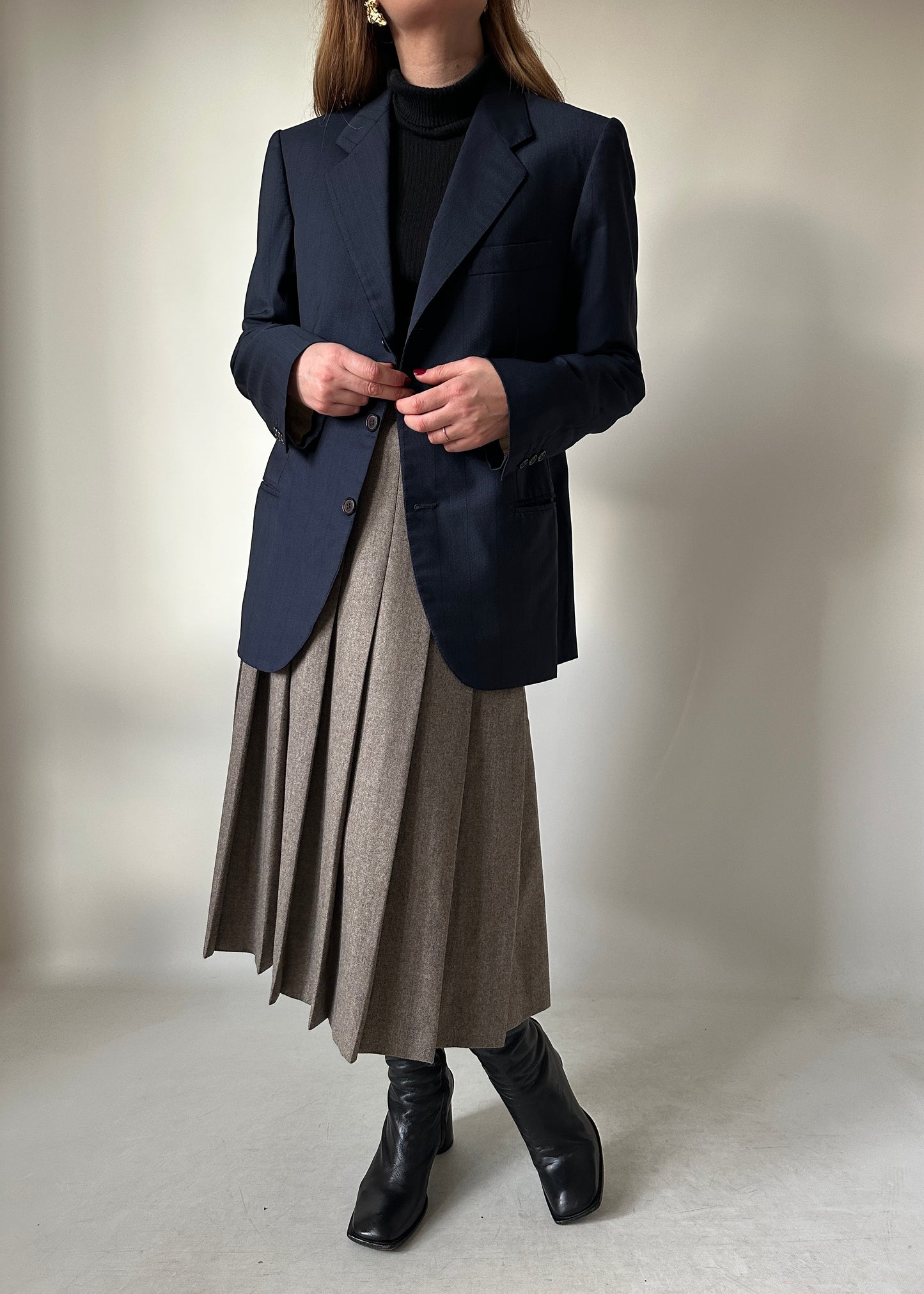 Made in Italy light wool navy blazer