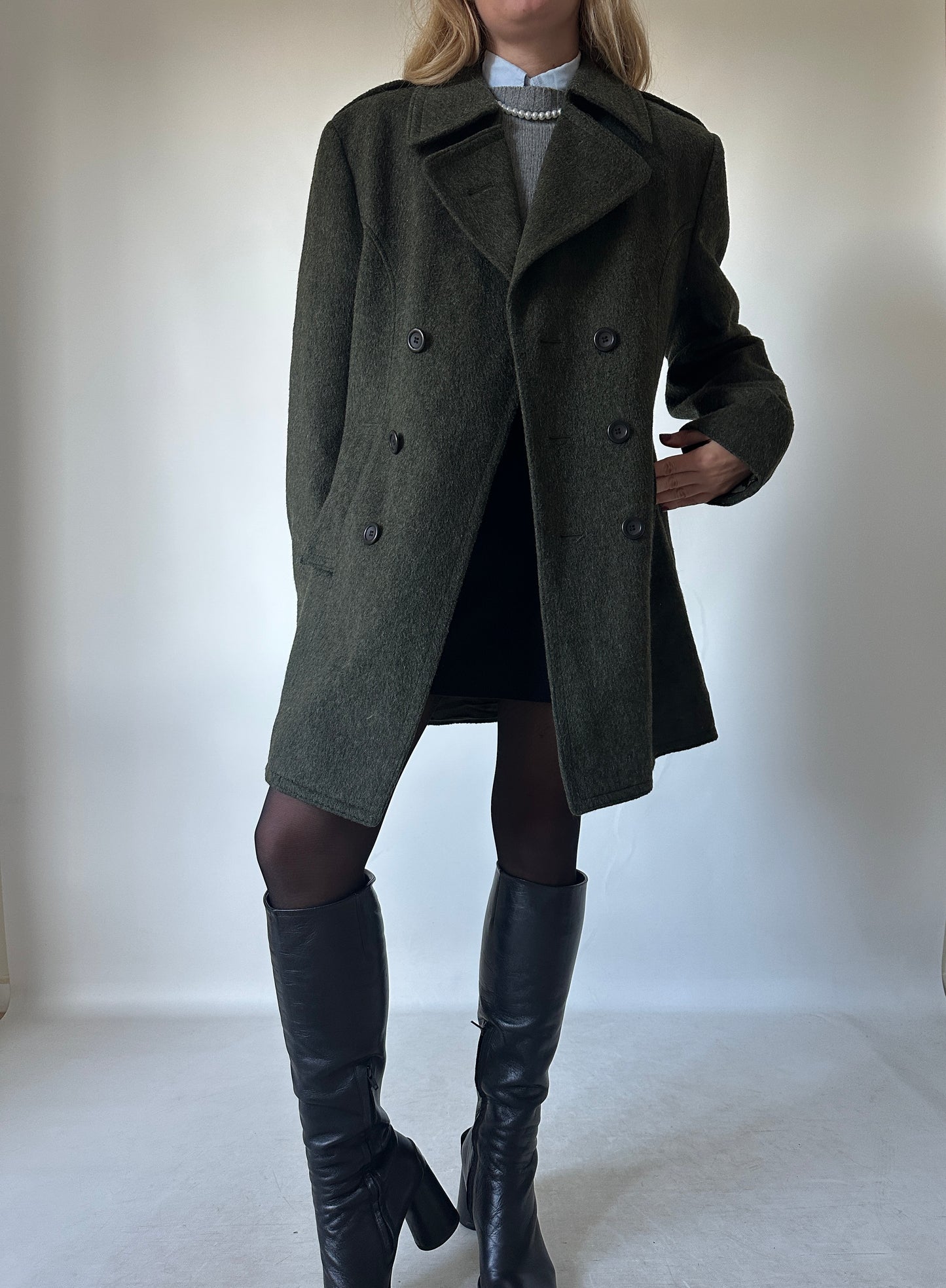 Dreamy double-breast Loden coat