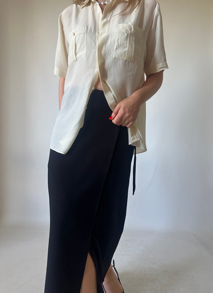 Cream pure silk shirt