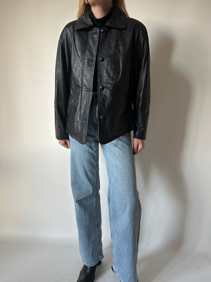 Bomber petite in pelle trapuntato