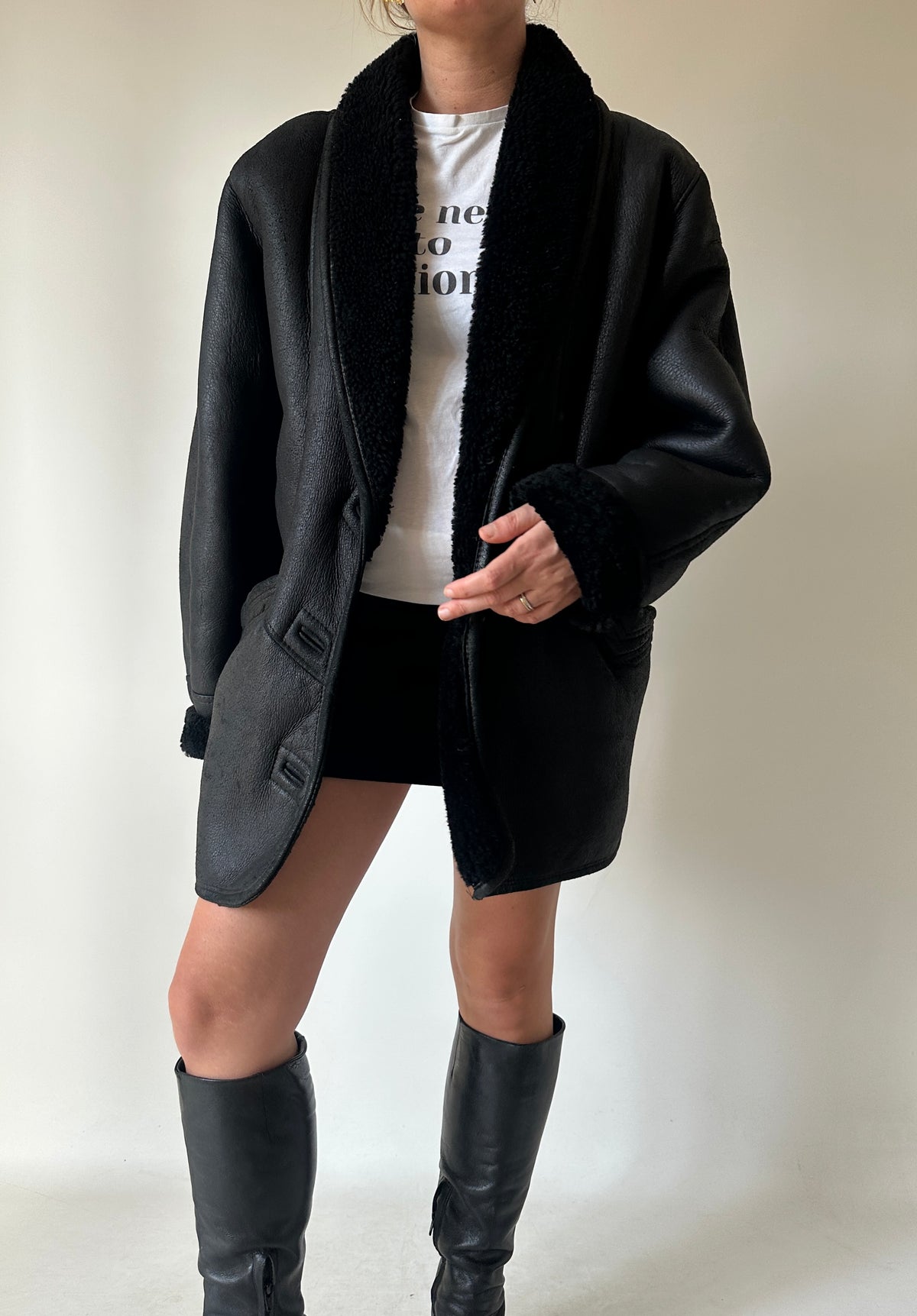 Beautiful black Shearling