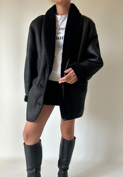 Beautiful black Shearling