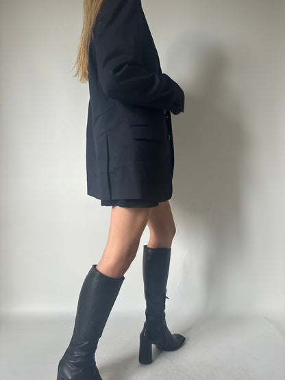 Wool navy oversize blazer