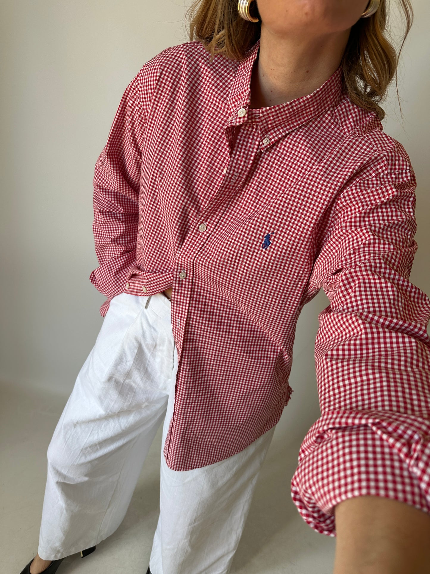 RALPH LAUREN vichy red shirt