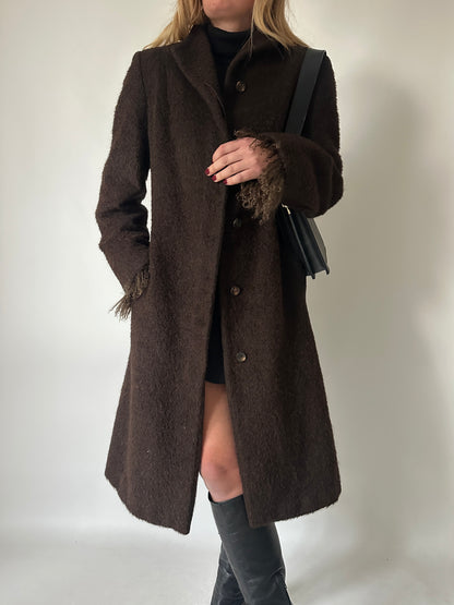 Cappotto Marella petite in lana e mongolia