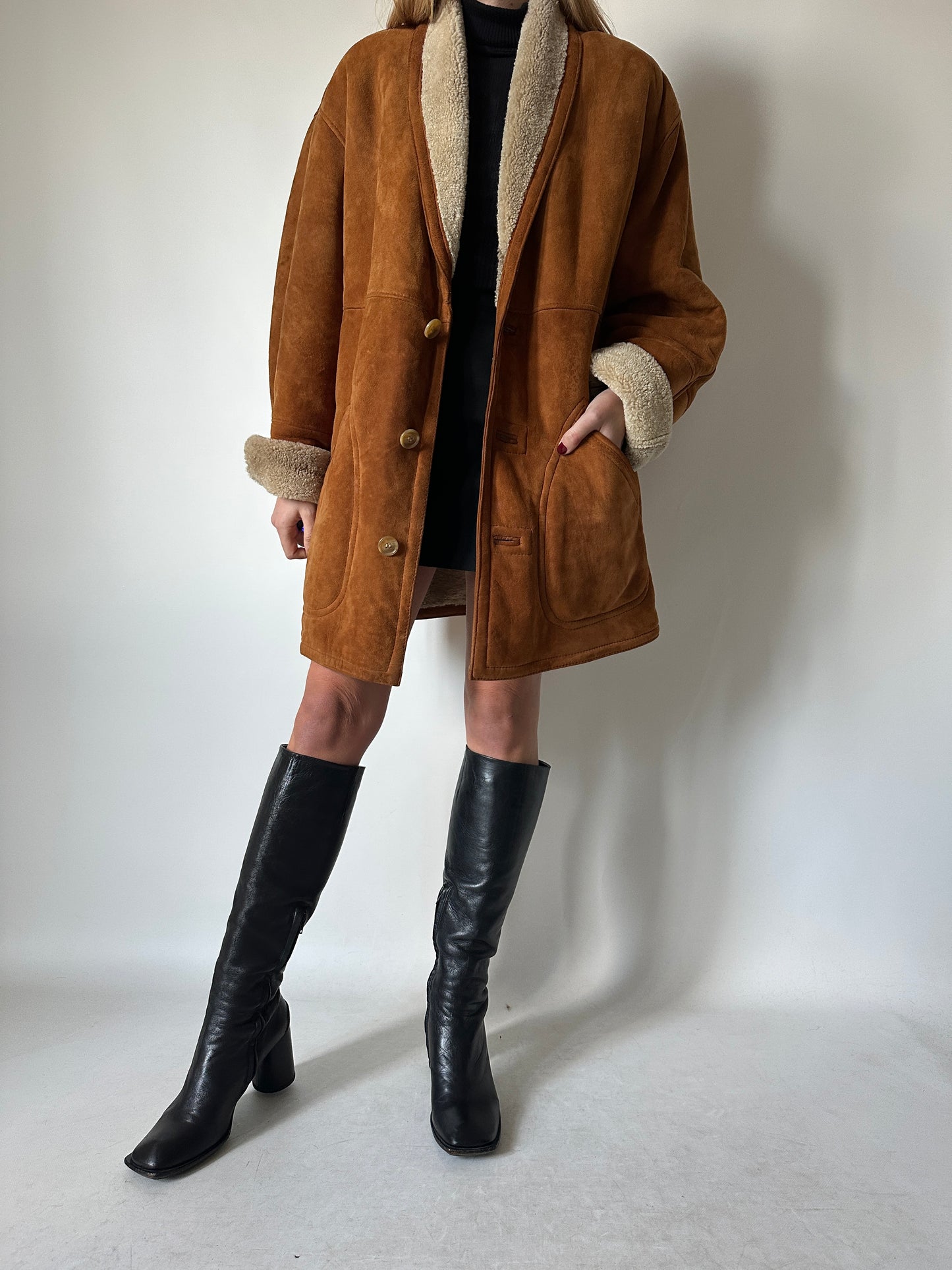 Caramel original suede Shearling