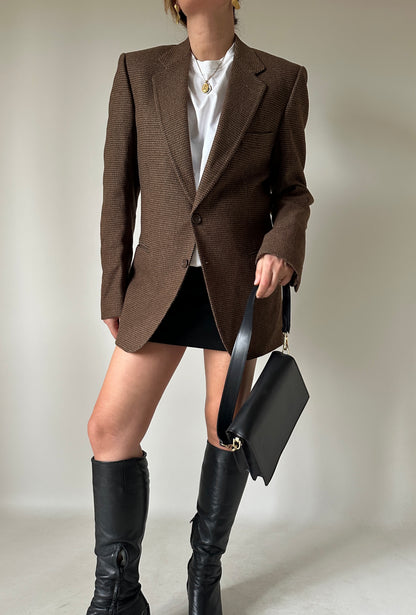 Chocolate wool petite blazer