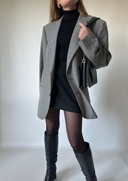 Pied de poule green oversize blazer