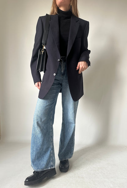 Elegant navy pure wool blazer