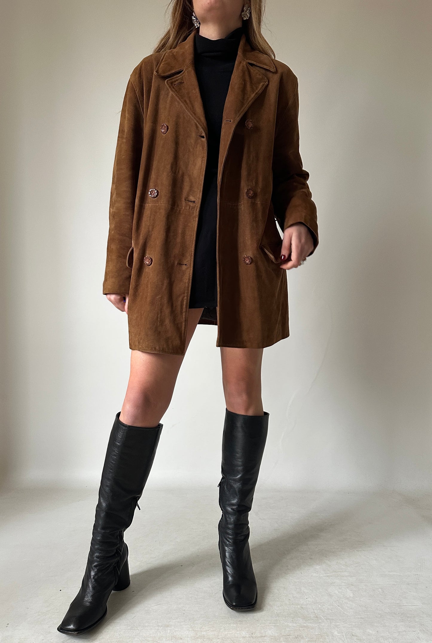 Chocolate real suede jacket