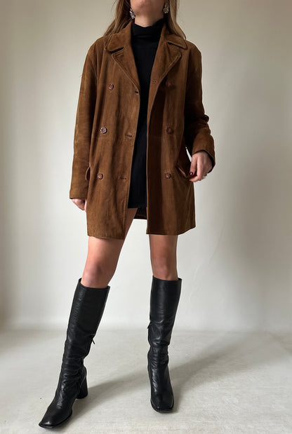Chocolate real suede jacket